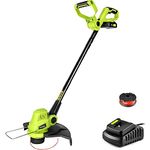 Cordless String Trimmer - SnapFresh 20V Line String Trimmer, Electric Lawn Trimmer w/ 2.0Ah Battery & Fast Charger for Adjustable Angle Cutting, Lightweight Lawn Edger for Garden Yard