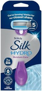 Schick - Silk Hydro Moisture Care Kit | Razor Handle with 2 Refills | 5 Blade Razor | Shea Butter | Curve Sensing Blades | Close Shave | Smooth Glide​