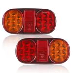 AOHEWEI 2Pcs LED Trailer Tail Lights Truck Rear Lights Brake Lamp 12V Indicator Stop Lighting Waterproof for Truck Lorry Caravan Van or Tractor