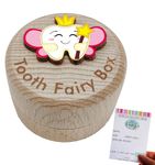 Baby Tooth Fairy Box, 3D Tooth Box Keepsake Holder for Lost Tooth Kids Gifts | Wooden Tooth Holder & Organizer - Pink A120-2