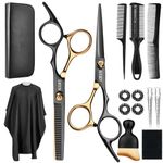 Hair Cutting Scissors Shears Kits, 15 Pcs Professional Hairdressing Scissors Set, Stainless Steel Hairdressing Shears Set Professional Thinning Scissors For Barber/Salon/Home/Men/Women/Kids/Adults