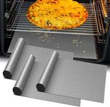 3 Pack Heavy Duty Nonstick Oven Rack Liners - Extra Large Gas Stove Top Protectors, Reusable Oven Liner for Electric, Gas, Toaster Ovens, Grills - BPA & PFOA Free Oven Mat