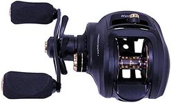 Quantum Smoke HD Baitcast Fishing Reel, Size 200 Reel, Left-Hand Retrieve, Continuous Anti-Reverse Clutch, Large EVA Handle Knobs, 6.6:1 Gear Ratio, Black