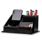 COI PU Leather Desktop Work, Office, Home Multi-Functional Storage Supplies/Pen, Pencil, Card, Mobile Notepad Holder