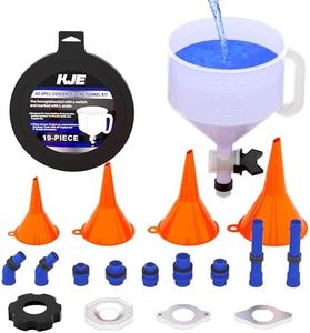 KJE No-Spill Coolant Funnel Kit, Radiator Funnel Burping Set, 19PCS Spill Free Funnel Coolant Bleeder Cooling System, Adapters for Universal Vehicle