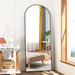 NEUWEABY Full Length Mirror 58"x18" Arch Floor Mirror with Stand Arched Mirror Full Body Mirror Black Standing Hanging or Leaning Against Wall for Bedroom Entry, Bedroom, Living Room