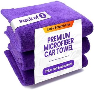 CA Detailing Premium Edgeless Microfibre Car Drying Towels Large, 3 Pack Super Thick Absorbent Car Cleaning Cloths, 500GSM 60x40cm - Perfect Drying Towel for Household, Car Detailing,Drying, Washing