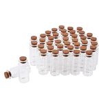 40 Pcs, 10ml Mini Glass Jars Bottles with Cork Stoppers, DIY Decoration Small Glass Bottles Favors, Mini Vials Cork, Message Glass Bottle Vial Cork, Wedding Decoration, Party Favors, Wishing Bottles