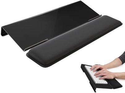 Laborio Computer Keyboard Stand, Keyboard Riser for Easy Typing, Ergonomic Keyboard Wrist Rest with Anti-Slip Base, Comfortable Keyboard Holder with Wrist Pad for Office Desk, Home, School (Black)