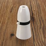 MASUNN B22 Standard White Black Switch Light Lamp Holder Socket Bayonet Cap Fitting - White