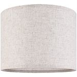 GO&SO Natural Linen Medium Drum Lamp Shades 13" Top x 13" Bottom x 10" High (Spider) Modern Beige Gray Lampshade for Table Lamps Bedside Lamps -Assembly Required - By GO&SO