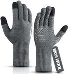 Rahhint Merino Wool Thermal Winter Gloves for Men Women, Touch Screen Gloves Anti-Slip Gloves with Napping Lining Keep Hand Warm Soft Gift