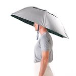 Hands Free Fishing Umbrella Hat, Luwint 36'' Diameter Adjustable Gardening Folding UV Protection Umbrella Headwear (Upgraded Silver)