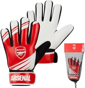 Arsenal F.C. Goalkeeper Gloves for Kids Teenagers - Non Slip Padded Palms Size 5 or 7 - Arsenal Gifts for Boys (Size 7)