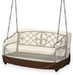 Boyspring Porch Swing Cover, 56x32x25 Inch Waterproof 600D Oxford Hanging Outdoor Swing Cover, All Weather Heavy Duty Protection for Patio Garden Furniture, Beige