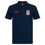 Liverpool FC Official Football Gift Boys Crest Polo Shirt Navy 8-9 Years MB