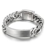 Beydodo Cuban Chain Bracelet for Men, Bracelet Stainless Steel Women 8.5 inch Curb Chain Bracelet with ID Bar 19mm Width