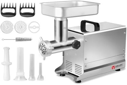 Valley Sportsman #8 Stainless Steel Electric Meat Grinder, 0.4 HP 300W, Mirror Polishing, Heavy Duty Industrial Meat Grinder, Mirror Polishing, Ideal for Commercial and Regular Use