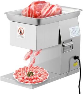 GarveeHome Commercial Meat Cutter Machine - 551LB/H Electric Meat Cutting Machine, Meat Shredding Machine 3mm Blade Commercial Meat Slicer Stainless Steel for Kitchen Restaurant Supermarket, 800W