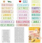 INFUNLY 26PCS Word Cutting Dies Easter Word Dies for Holiday Card Making Best Wishes Inspirational Word Die Cuts for Mother's Day Father's Day Birthday DIY Craft Scrapbooking Album Decor