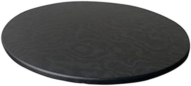 Perfk Wateproof Table Cover Anti-Slip Fitted Tablecloth with Polyester Backing to 120cm/48inch Dia. Round Tables, Black