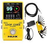 NUX Loop Core Stereo Guitar Effects Looper Pedal, 6 hr Record Time, Stereo Audio, Drum Patterns, MIDI Control, Cab Simulation for Output to Mixer or Multiple Amps with Tonebird Power Supply Bundle