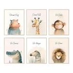 BigWig Prints Safari Nursery Decor - Nursery Wall Decor, Nursery Decor for Boys, Baby Animals Nursery Decor, Inspirational Animal Nursery Decor, Jungle Nursery Posters - Unframed Set of 6 (8x10)