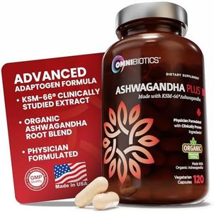 Ashwagandha Root Supplements - 120 Organic Vegan Capsules with KSM-66 Ashwagandha Extract - Premium Ashwagandha Extra Strength Formula for Stress Support - Organic Ashwagandha Supplements 1300mg