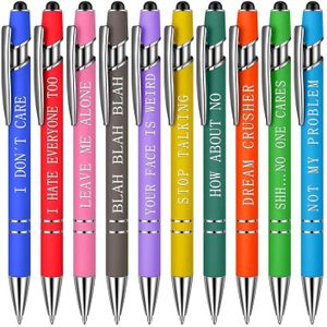 10 Pcs Snarky Office Pens Funny Ballpoint Pens Swear Word Pen Set Black Ink Writing Pen Funny Office Diary Gift