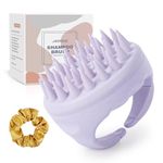 AIMIKE Scalp Massager Shampoo Brush, Soft Silicone Scalp Brush Hair Scrubber, Hair Washing Scalp Exfoliator Brush for Dandruff, Head Scrubber for Thick Curly Wet Dry Hair of Women Men Kids, Mauve