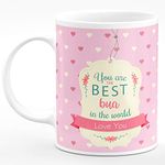 Chhaap You Are The Best Bua In The World Love You Printed Microwave Safe White Ceramic Coffee Tea Milk Mug (350 ml) Gift For Bua Ji Aunty Aunt Happy Birthday Happy Anniversary Family Cousins Wedding His And Her Couples (URTB1 54)