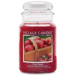 Village Candle Crisp Apple Large Glass Apothecary Jar Scented Candle, 21.25 oz, Red