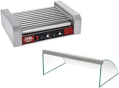 Great Northern Popcorn 9 Roller Hot Dog Machine with Tempered Glass Cover – Countertop Hot Dog Roller Makes Up to 24 Hotdogs, Brats, or Sausages