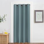 NICETOWN Blackout Curtain for Bedroom 78 inch Length - Grommet Thermal Insulated Blackout Window Treatment Room Darkening for Living Room/Family Home (Greyish Blue,1 Panel,W52 x L78)