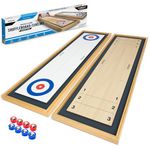 GoSports Shuffleboard and Curling 2 in 1 Board Game, White