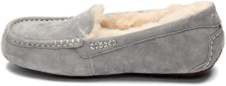 UGG Women's Ansley Wool Lined Suede Slipper, Light Grey, 36 EU/ 5US