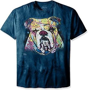 The Mountain Men's Colorful Bulldog T-Shirt, Blue, Large