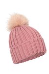 Mountain Warehouse Lisbon Fur Lined Womens Pom Beanie - Warm Ladies Winter Cap, Breathable Hat Cap, Easy Care - Best for Travelling, Walking & Camping Pale Pink