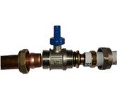 Adapter Reducer 15mm/16mm PEX-AL-PEX Ball Valve Brass Compression Fittings Blue Wärmer System PSW Trade SUPPLIERS LTD