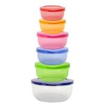 Cutting EDGE Eco-Storage Plastic Container & Organizer For Kitchen, Refrigerator & Home Use (2700Ml + 1950Ml + 1300Ml + 900Ml + 600Ml + 400Ml, Rainbow (Mix), Pack Of 6) - Multicolor