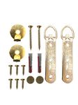 Picture, Mirror and Frame Hanging kit for plasterboard, Brick & Concrete Walls (Brass)