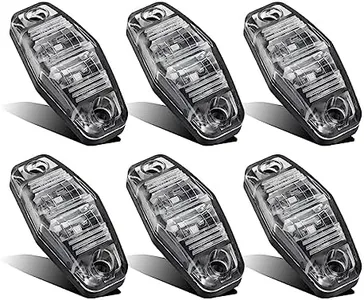 Partsam 6Pcs Mini Oval 2.5 Inch LED Light 2 Diode Clear Lens Amber Universal Mount Side Marker Trailer Lights, Sealed Mini oval led side fender lights Trailer Truck Surface Mount Waterproof