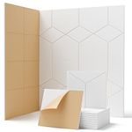 Soundsbay Sound Proof Panels, Acoustic Panels Self Adhesive 12 Pack High Density Soundproofing Panels for Home Office/Ceiling/Door Acoustic Treatment, Wall Decoration Y-Line 12"×10"×0.4"