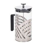 Chrome 1 Liter Large Glass and Stainless Steel French Press Coffee and Loose Leaf Tea Maker