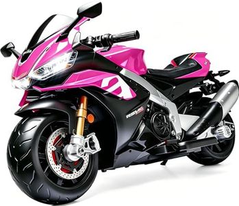 24V Kids Motorcycle, Aprilia Licensed Kids Electric Motorcycle 200W Motor up to 10 MPH with Long Battery Life, Thread Wheels, Training Wheels, Large Seat-Pink