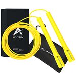 Athverv Pro Freestyle Long Handles Jump Rope, 4mm Skipping Rope for tricks (Yellow)