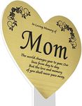 Eternally Yours Mom's Memorial Remembrance Plaque Stake, Heart Design, Gold Plaque