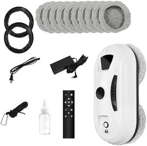 Shxzic Automatic Window Cleaning Robot - Edge Detection & Anti-Drop Protection - Window Cleaner Robot Inside/Outside with 2800Pa Suction(White)