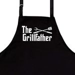 StarGifts BBQ Funny Aprons for Men |The Grillfather | Valentine Gifts for Him | One Size Fits All | Ideal BBQ Accessories | Chef Kitchen Grilling Apron