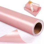 Pink Wrapping Paper Roll, 43cm x 10m Metallic Gift Wrapping Paper, Solid Color Matte Wrapping Paper for Wedding Birthday Christmas Baby Shower, Glossy Birthday Wrapping Paper for Girls Women Female